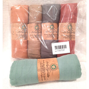 Perfect Gift Baby Muslin Swaddle Blanket 5 Pk Organic Bamboo Cotton Earth Tones